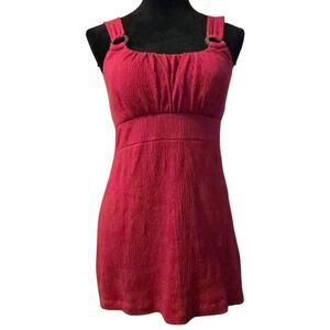 Y2K Self Esteem Top M Pink Smocked Baby Doll Gauzy Stretchy 90's